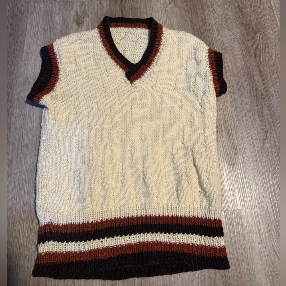 Vintage 70’s Handmade Women’s Sweater Knit Top Cream Color